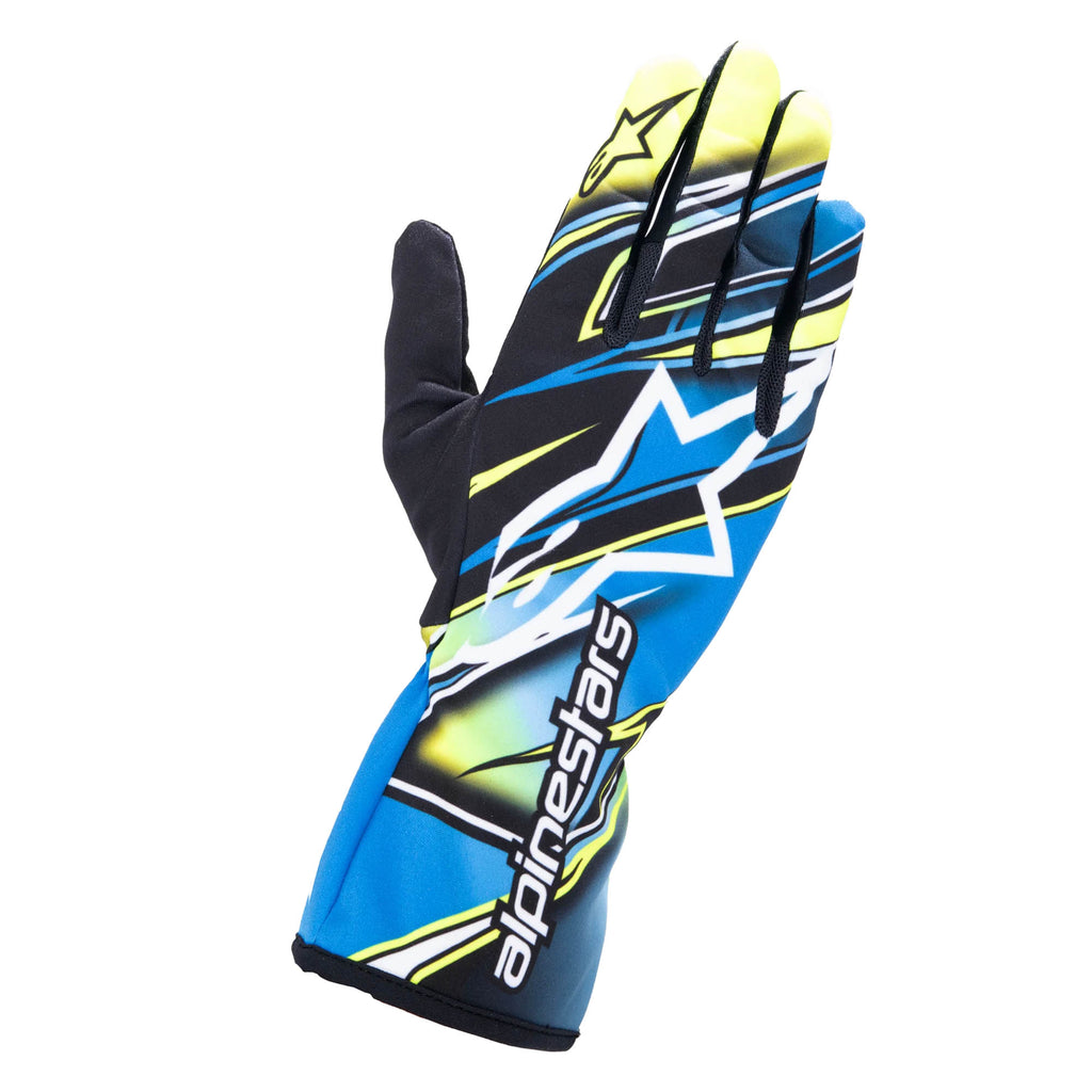 Kart gloves with printed graphic