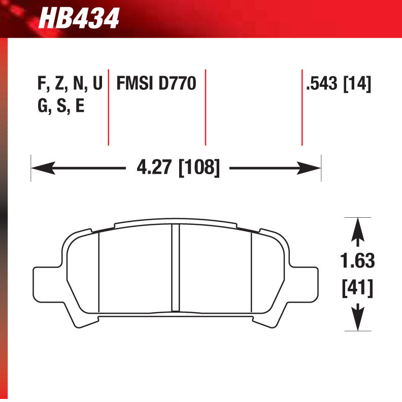 Hawk HB434N.543 Performance Pad - HP Plus Compound – OG Racing