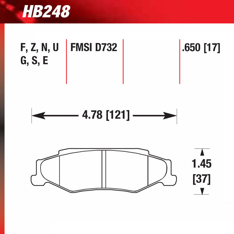 Hawk HB248G.650 Racing Pad - DTC-60 Compound